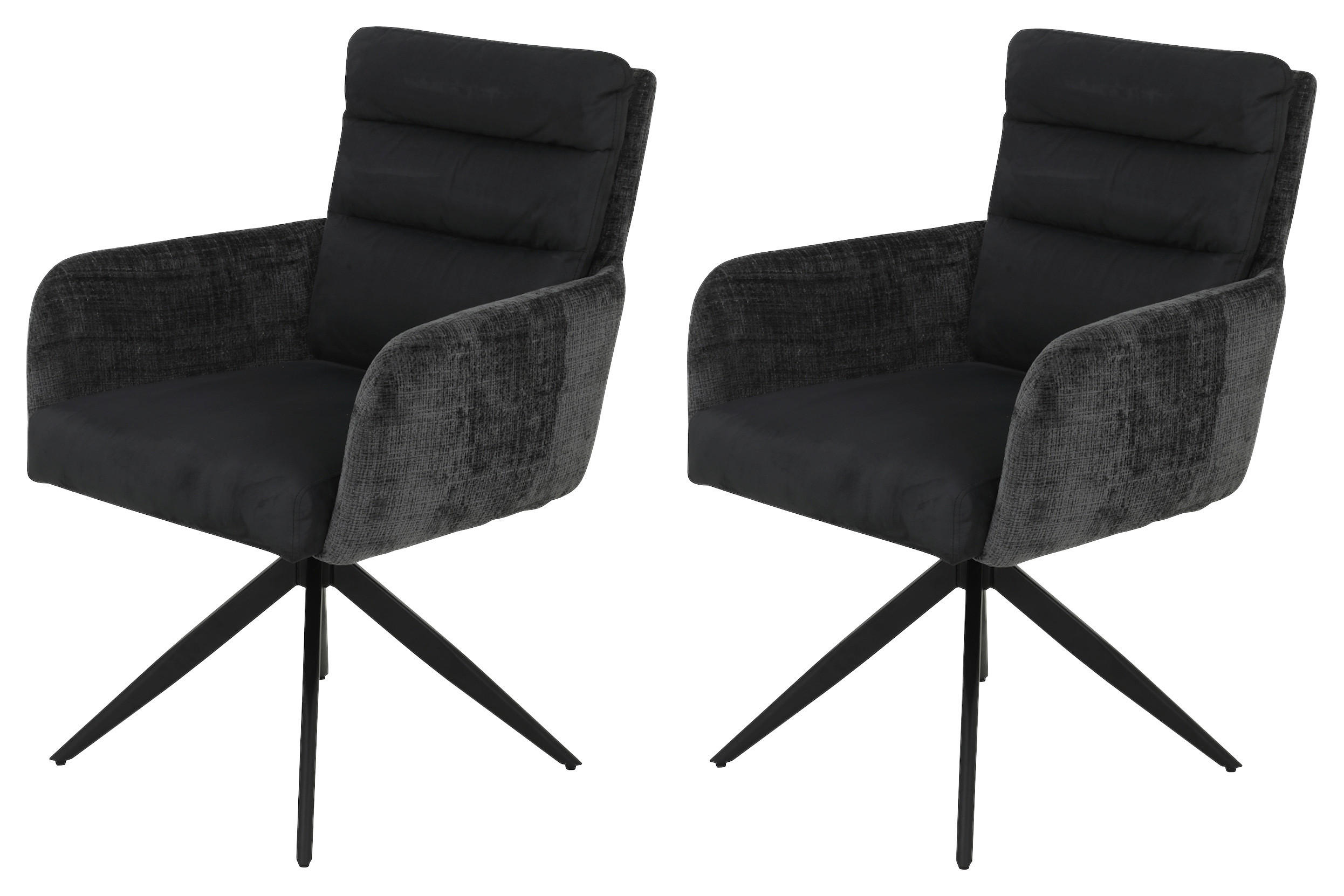 Armlehnstuhl Leandra, 2er-Set anthrazit Microfaser Webstoff B/H/T: ca. 63x92x69 cm Leandra, 2er-Set - anthrazit (63,00/92,00/69,00cm) - Hela