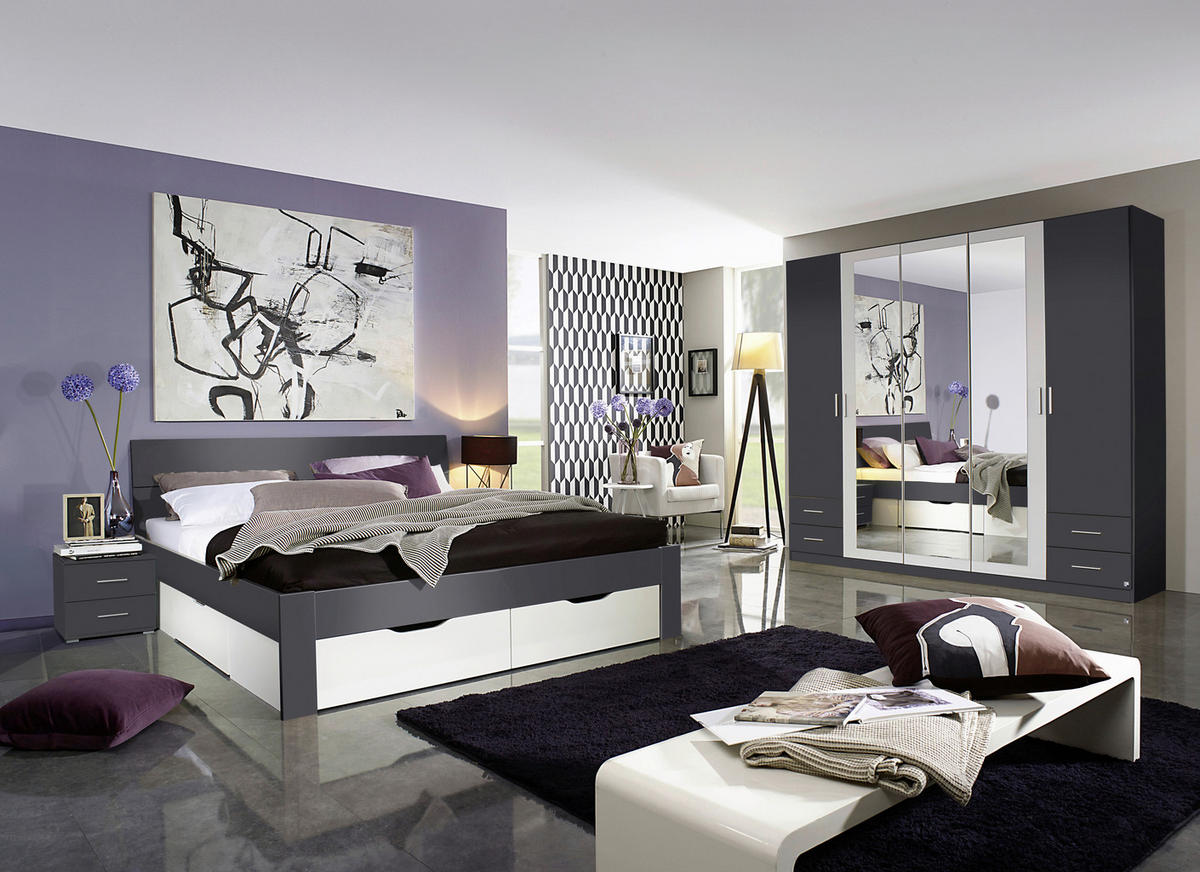 Bett München grau B/H/T: ca. 185x90x209 cm Liegefläche B/L: ca. 180x200 cm München - grau (185,00/90,00/209,00cm)