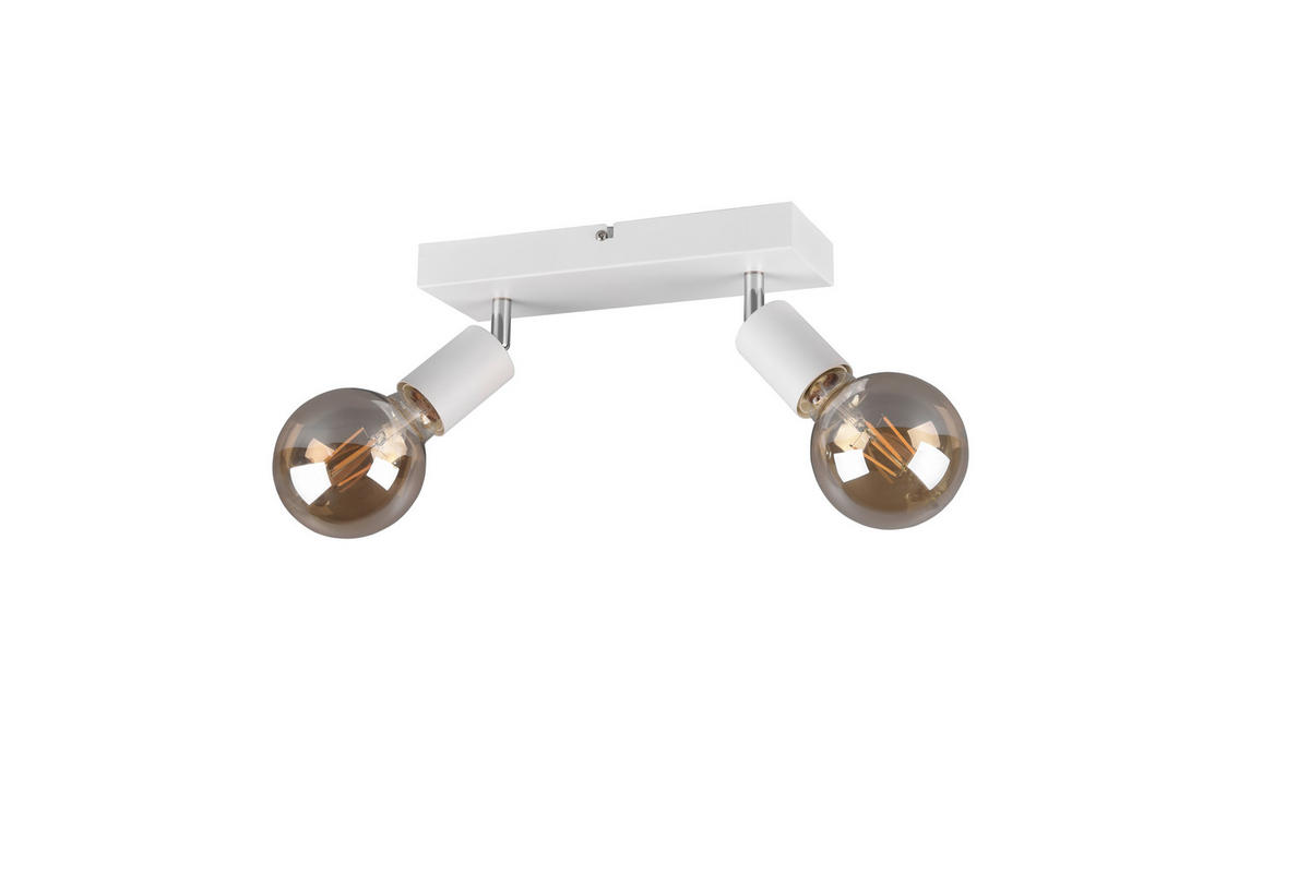 Reality Spotbalken R80182031Vannes weiß Metall B/H/T: ca. 26x12x9 cm E27 2 Brennstellen Vannes - weiß (26,00/12,00/9,00cm) - Reality
