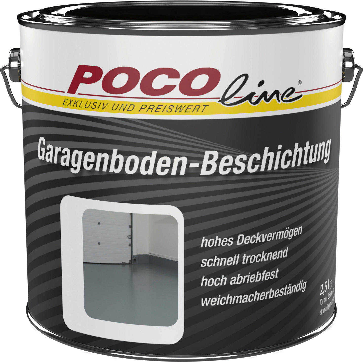 POCOline Garagenbodenbeschichtung grau seidenmatt ca. 2,5 l Garagenbodenbeschichtung 2,5l grau - grau (2,50l) - POCOline