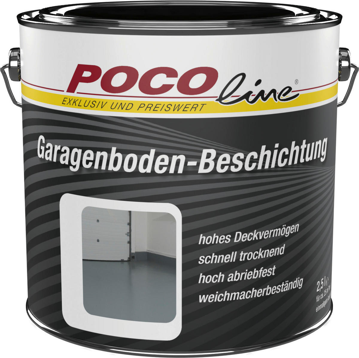 POCOline Garagenbodenbeschichtung grau seidenmatt ca. 2,5 l Garagenbodenbeschichtung 2,5l grau - grau (2,50l) - POCOline