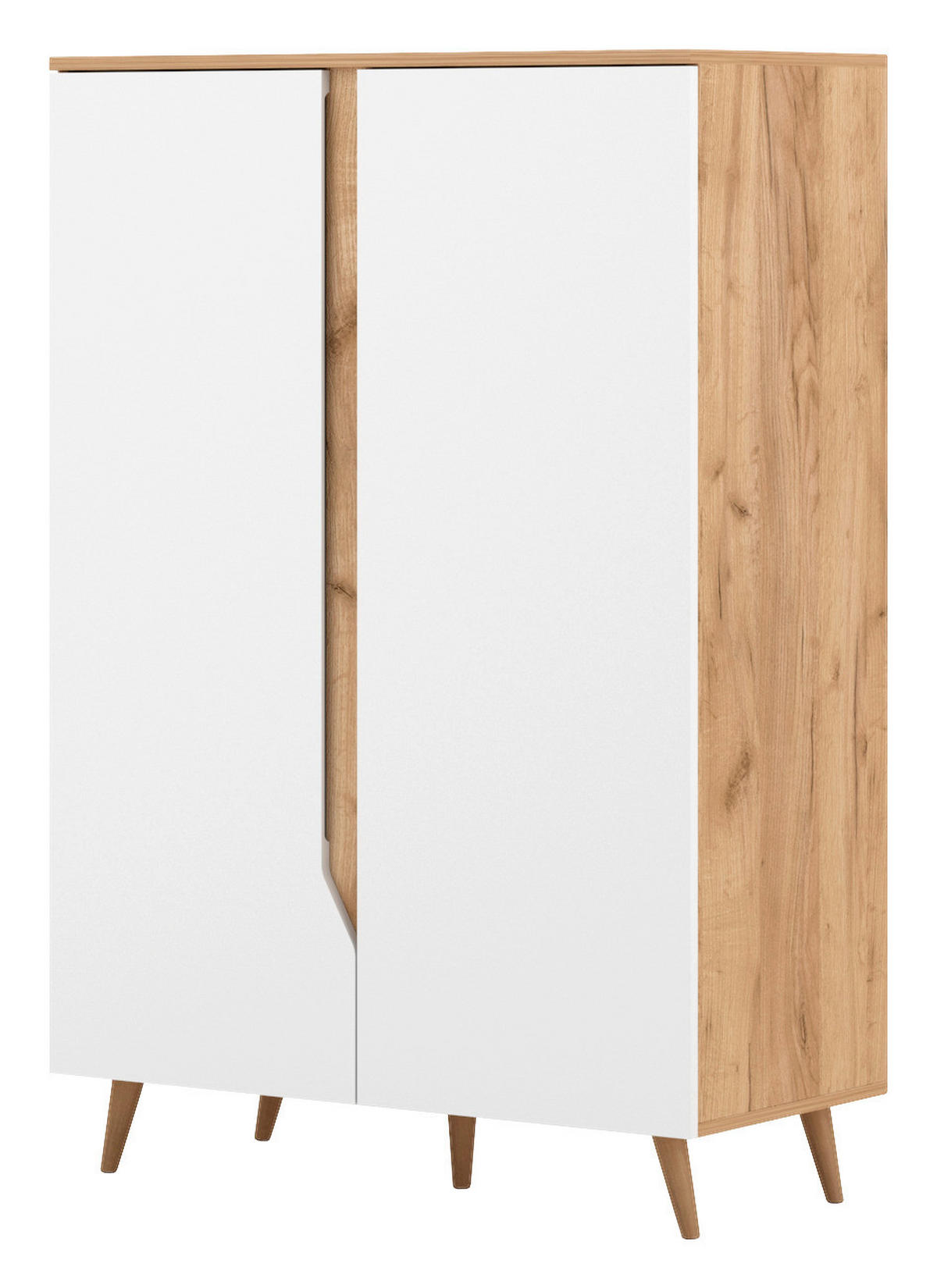 Kommode Tue Craft Eiche Nachbildung weiß matt B/H/T: ca. 90x132x42 cm Tue - weiß/Craft (90,00/132,00/42,00cm) - WIPMEB