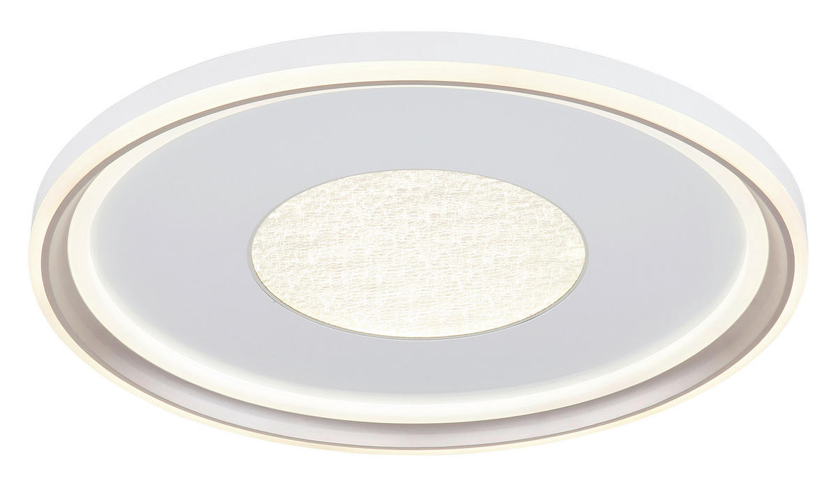 GLOBO Deckenleuchte Opal champagner weiß Metall Kunststoff Acryl H/D: ca. 6,5x59 cm 1 Brennstellen EILA - weiß/champagner (59,00/6,50cm) - GLOBO