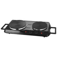 Emerio Doppelkochplatte HP-114482.5 schwarz Metall B/H/T: ca. 58x8x25 cm Doppelkochplatte HP-114482.5 - schwarz (58,00/8,00/25,00cm) - Emerio