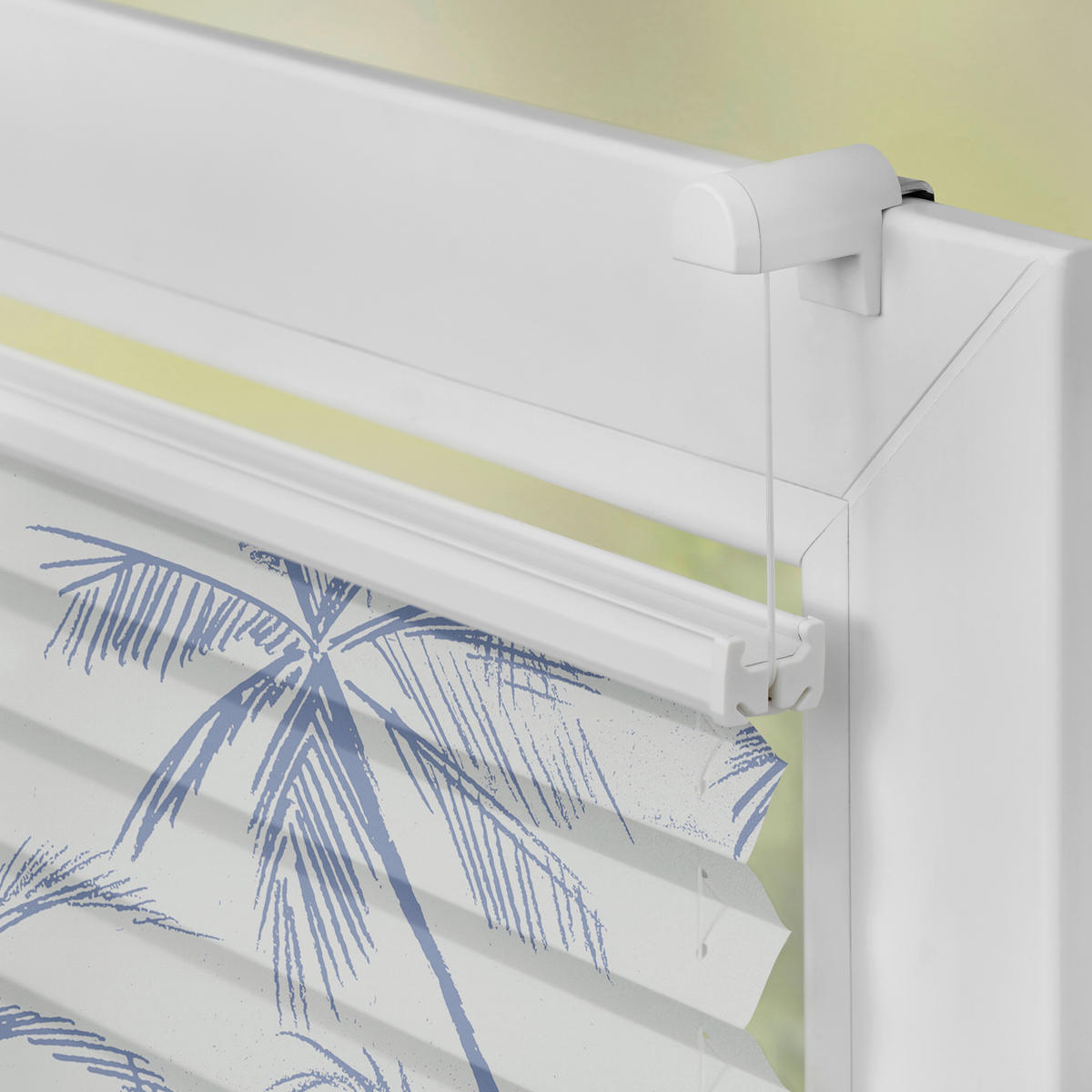 Spannplissee Blueprint Palms blau B/L: ca. 45x130 cm Blueprint Palms - blau (45,00/130,00cm) - LICHTBLICK