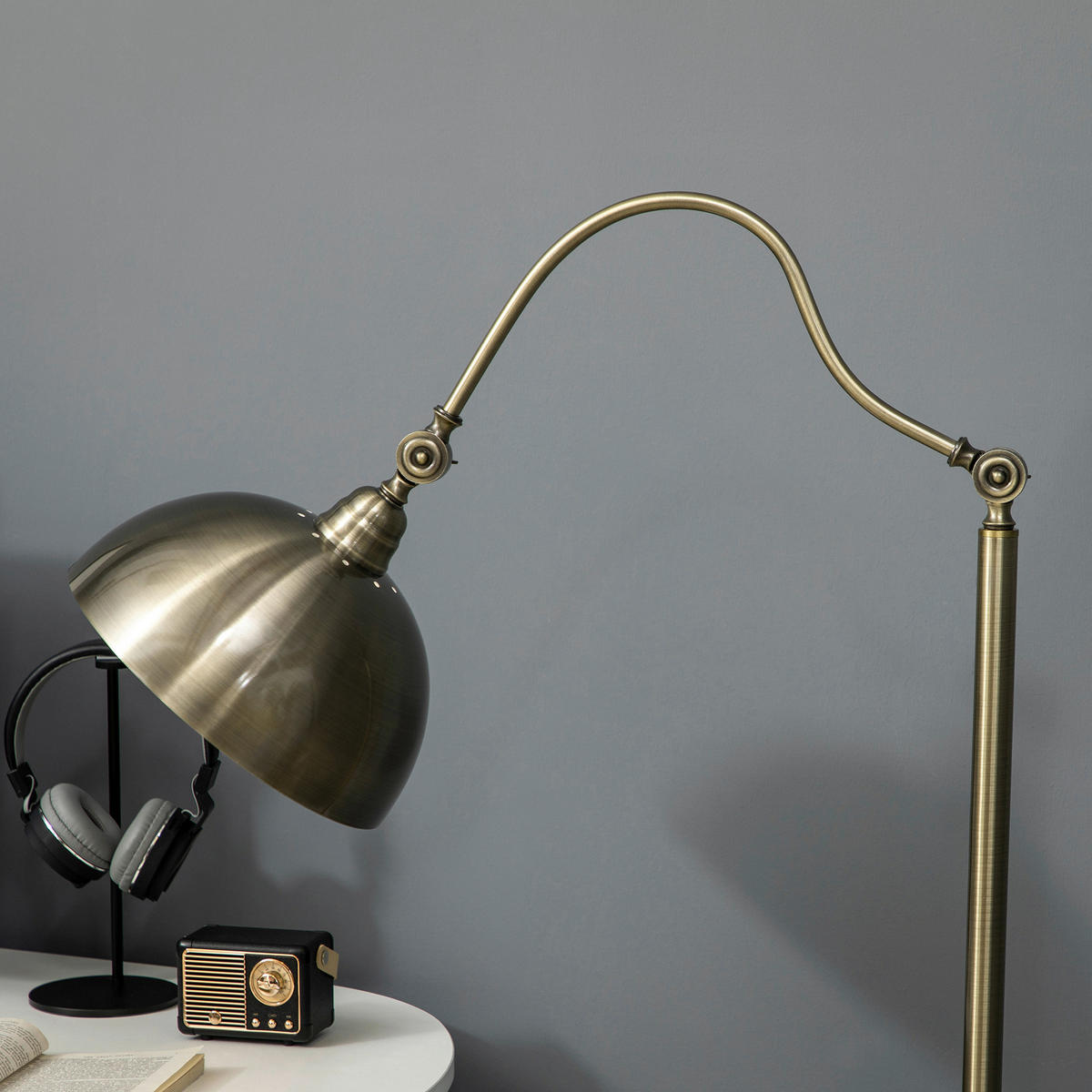HOMCOM Stehleuchte bronze Metall B/H/T: ca. 25,5x152x42 cm Stehleuchte B31-316 - bronze (25,50/152,00/42,00cm) - HOMCOM