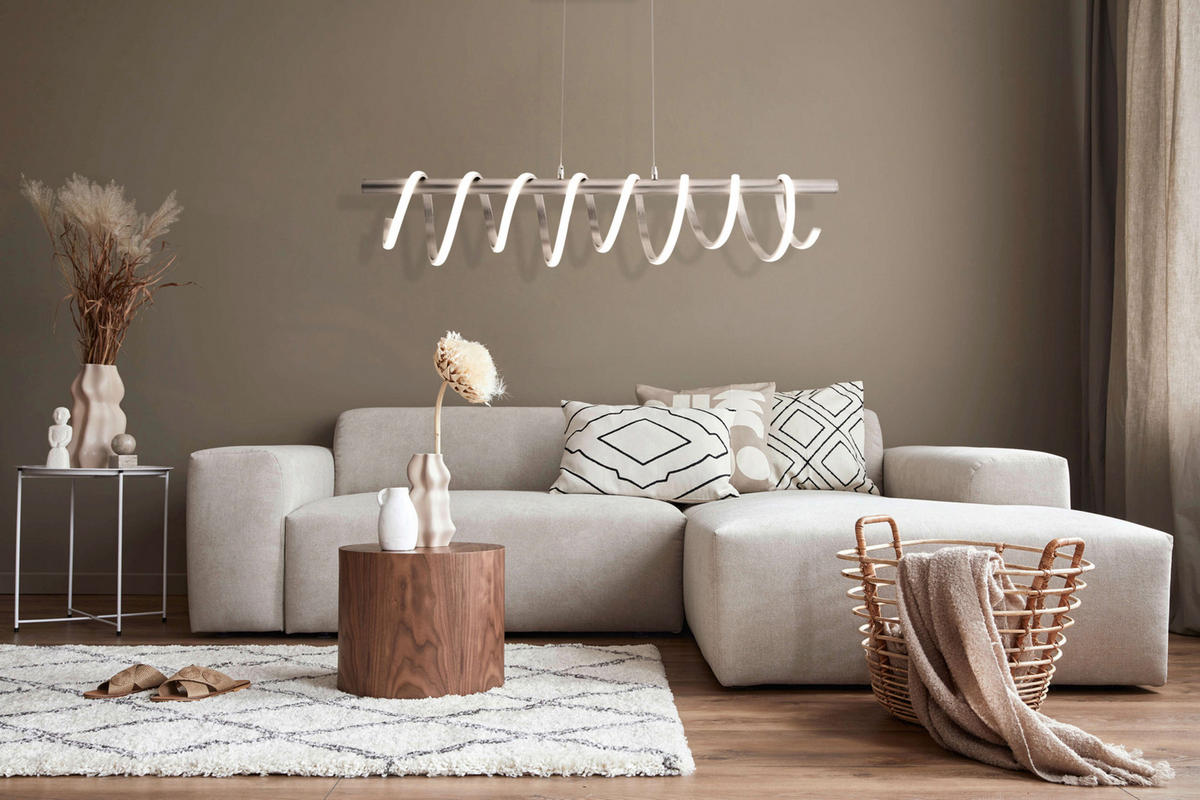Näve Leuchten Pendelleuchte 7087750 nickel matt Metall B/H/T: ca. 20x150x100 cm null 1 Brennstellen Belleza - nickel matt (20,00/150,00/100,00cm) - Näve Leuchten