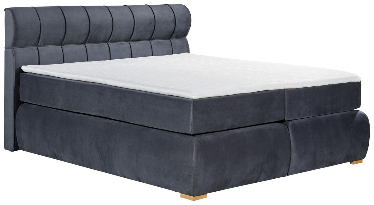 Boxspringbett Sorrent dunkelgrau Microfaser Liegefläche B/L: ca. 180x200 cm Sorrent - dunkelgrau (190,00/115,00/215,00cm)