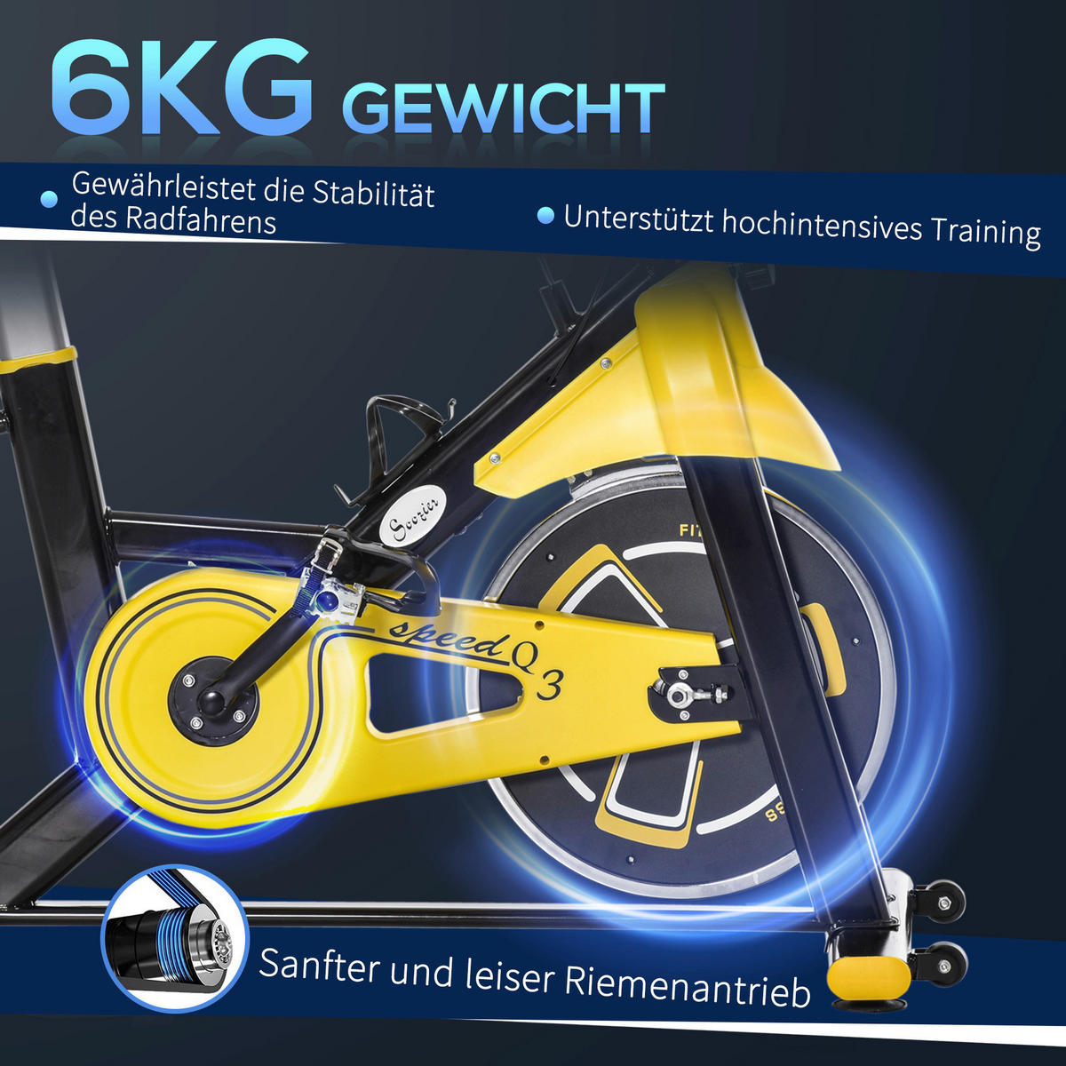 HOMCOM Fahrradtrainer schwarz Kunststoff B/H/L: ca. 50x113x100 cm Fahrradtrainer - gelb/schwarz (100,00/50,00/113,00cm) - HOMCOM