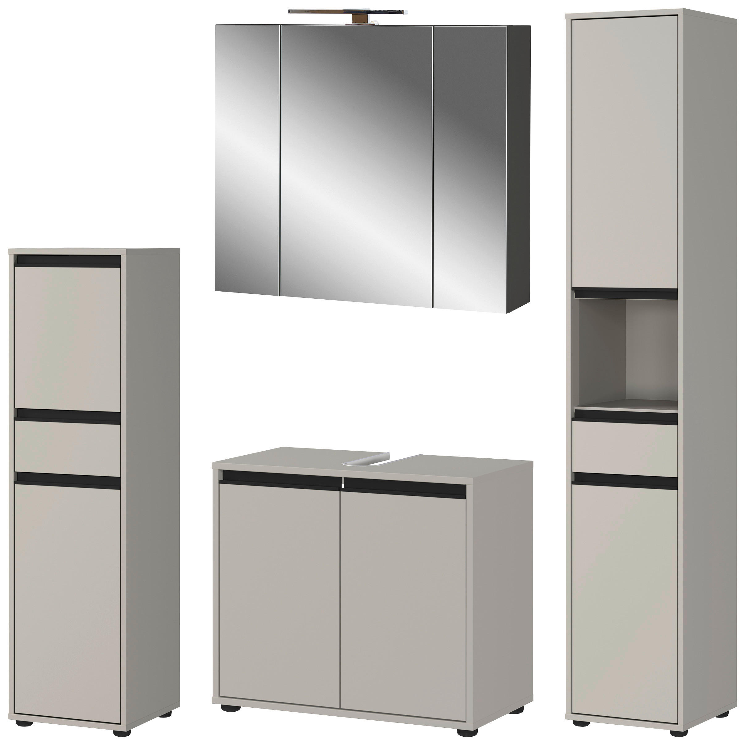 Badezimmer-Set 9930-186 steingrau B/H/T: ca. 172x190x34 cm 9930-186 - steingrau (172,00/190,00/34,00cm) - Germania