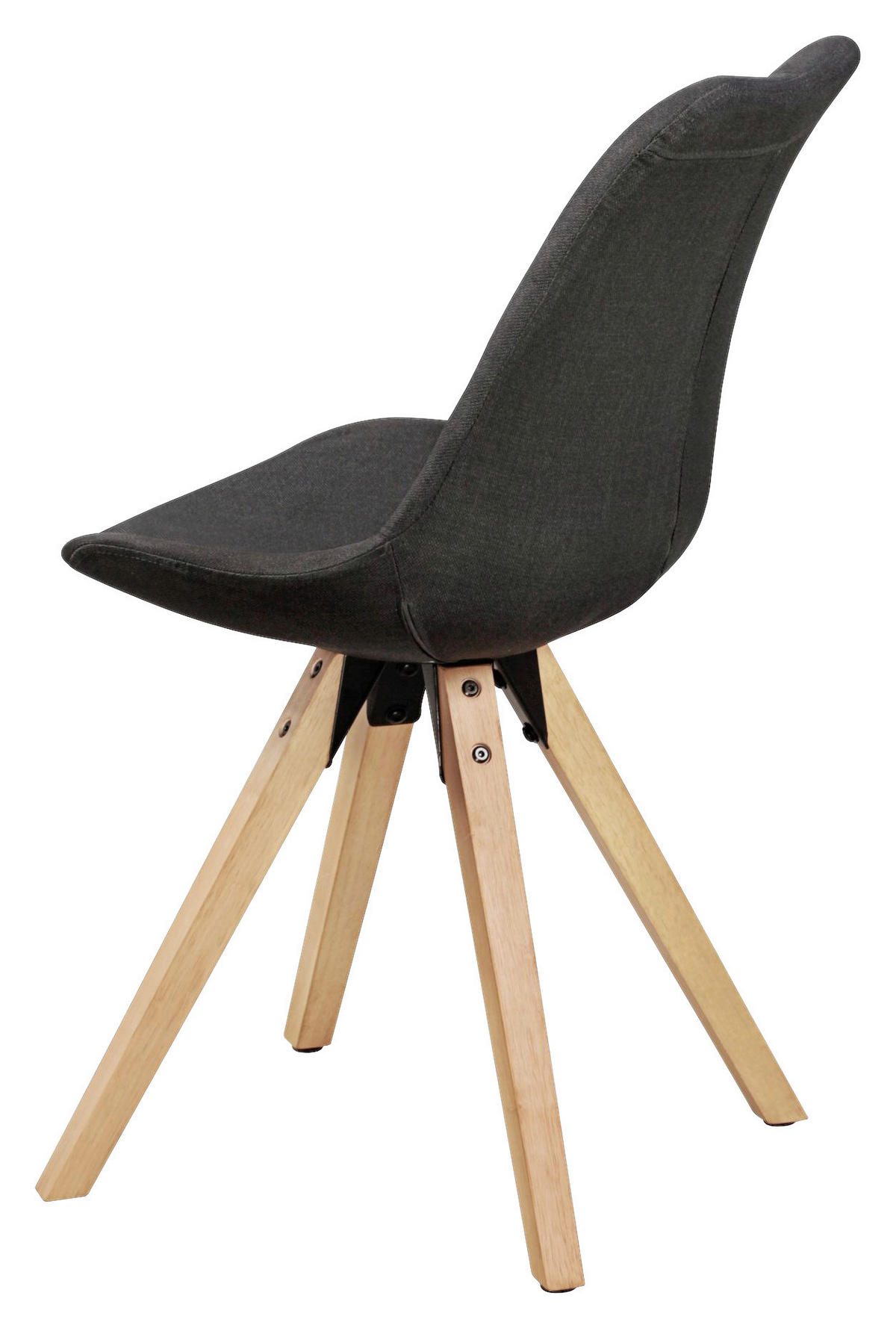 Stuhl 2er-Set grau natur Stoff Echtholz B/H/T: ca. 49x87x52 cm 2er-Set - natur/grau (49,00/87,00/52,00cm) - Wohnling