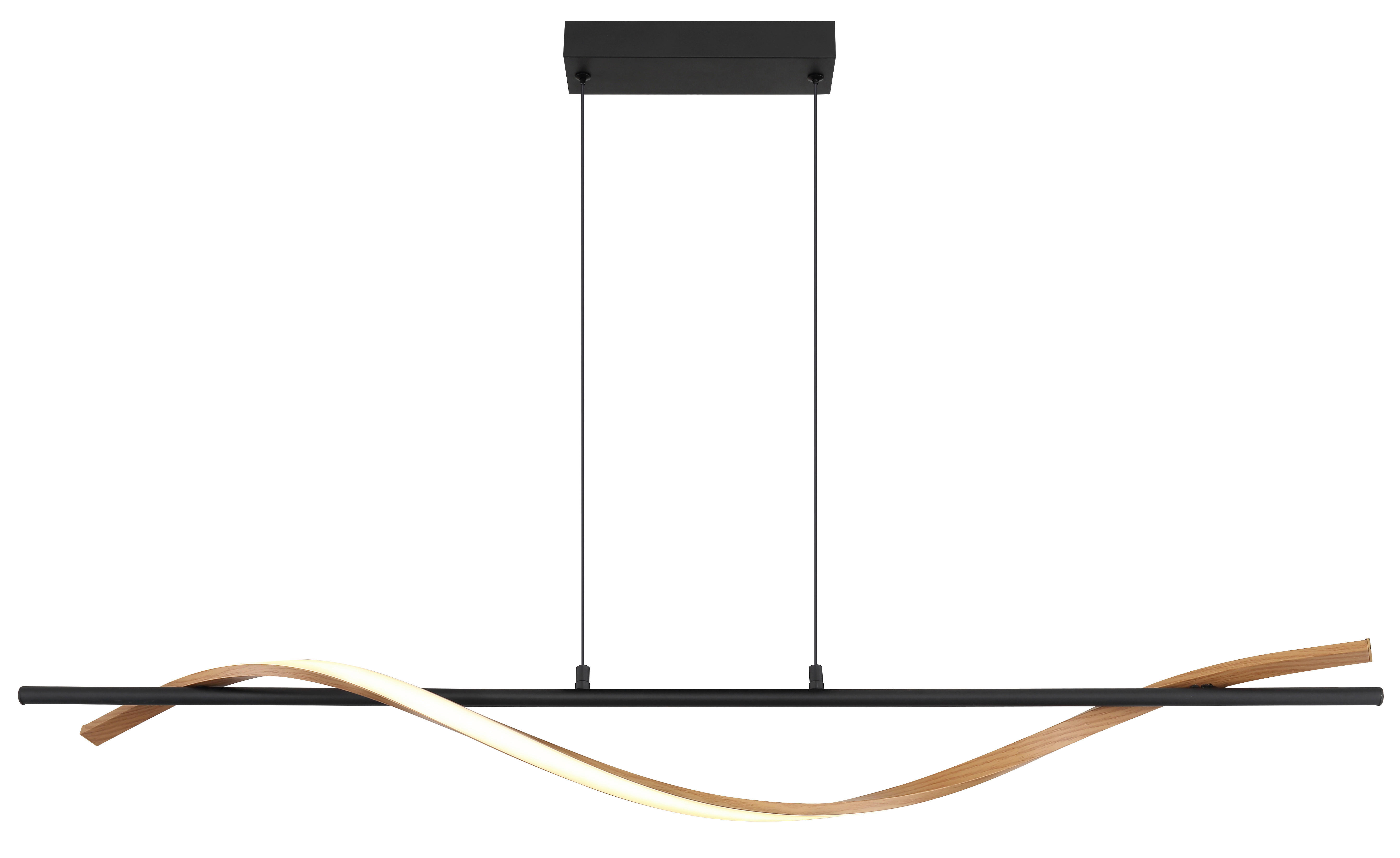 GLOBO LED-Hängeleuchte Opal dunkelbraun mattschwarz Metall Kunststoff PVC B/H/L: ca. 14x120x115 cm 1.0 Brennstellen WATKINS - dunkelbraun/Opal (115,00/14,00/120,00cm) - GLOBO