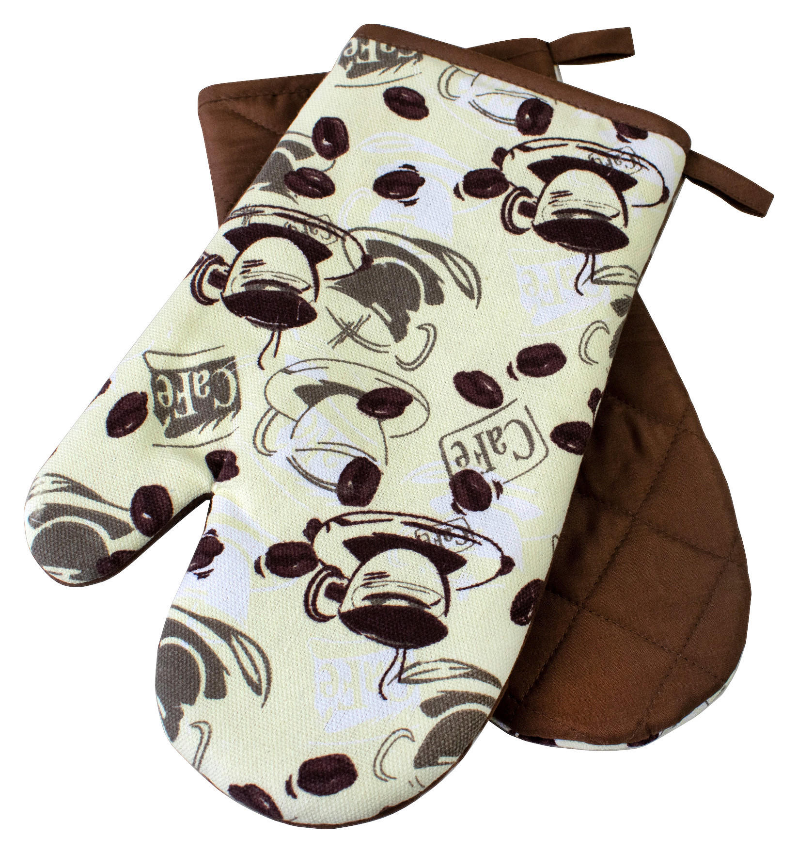 Ofenhandschuh Ofenhandschuhe_Paar_Café - beige/braun (17,00/29,00cm)