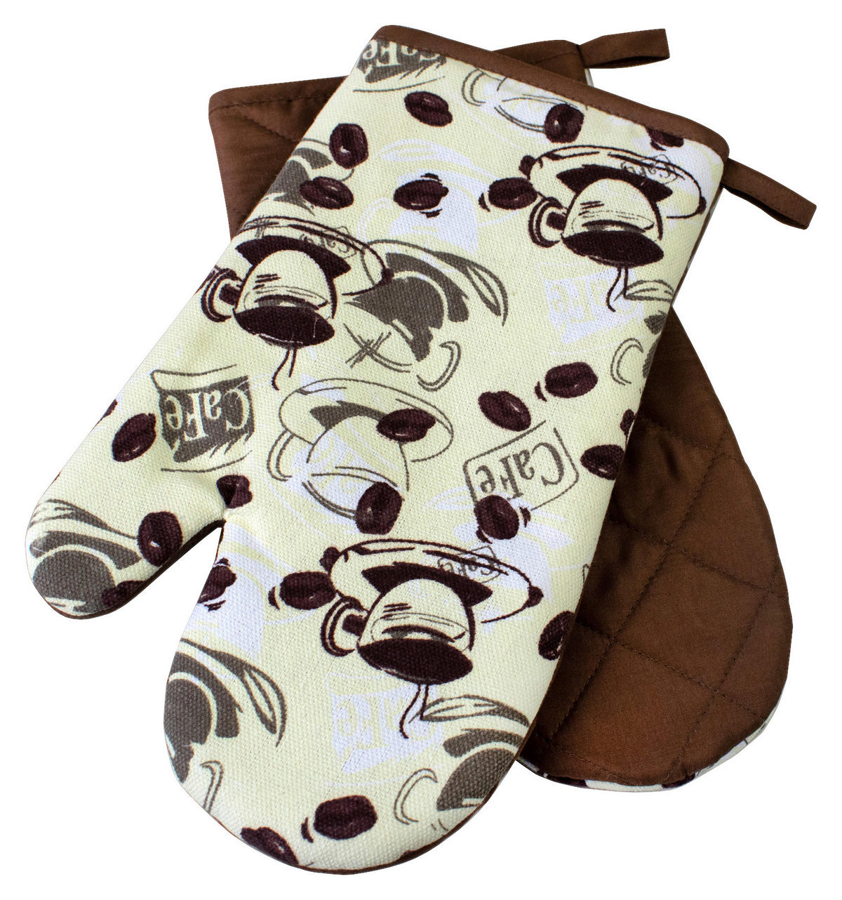 Ofenhandschuh Ofenhandschuhe_Paar_Café - beige/braun (17,00/29,00cm)