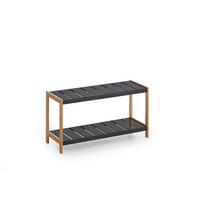 Schuhregal natur schwarz B/H/T: ca. 70x36x26 cm KLEINMÖBEL Schuhregal - natur/schwarz (70,00/36,00/26,00cm) - xonox.home