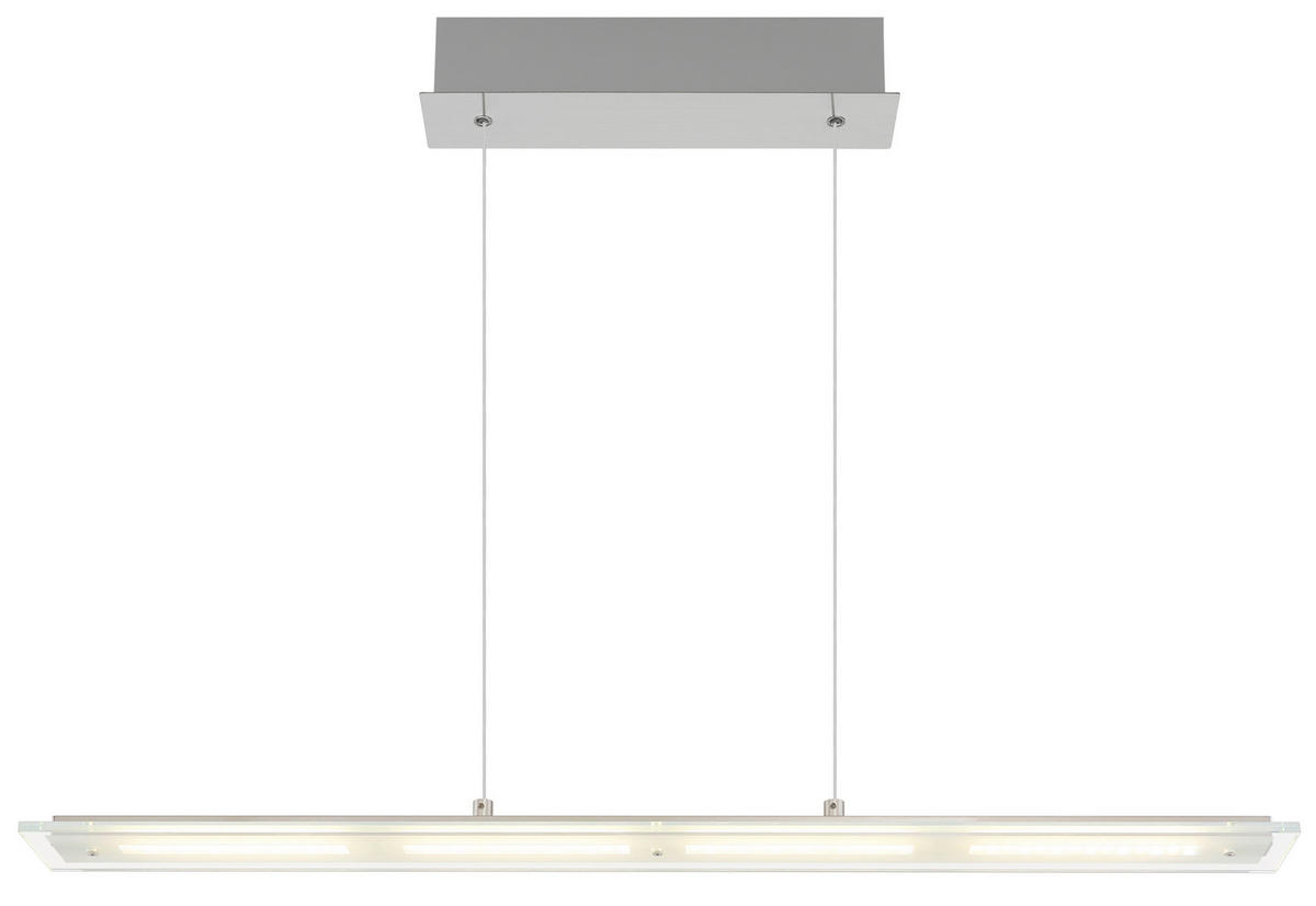 GLOBO Hängeleuchte nickel klar Glas Metall B/H/L: ca. 9x150x88 cm 1.0 Brennstellen Novak - klar/nickel (88,00/9,00/150,00cm) - GLOBO