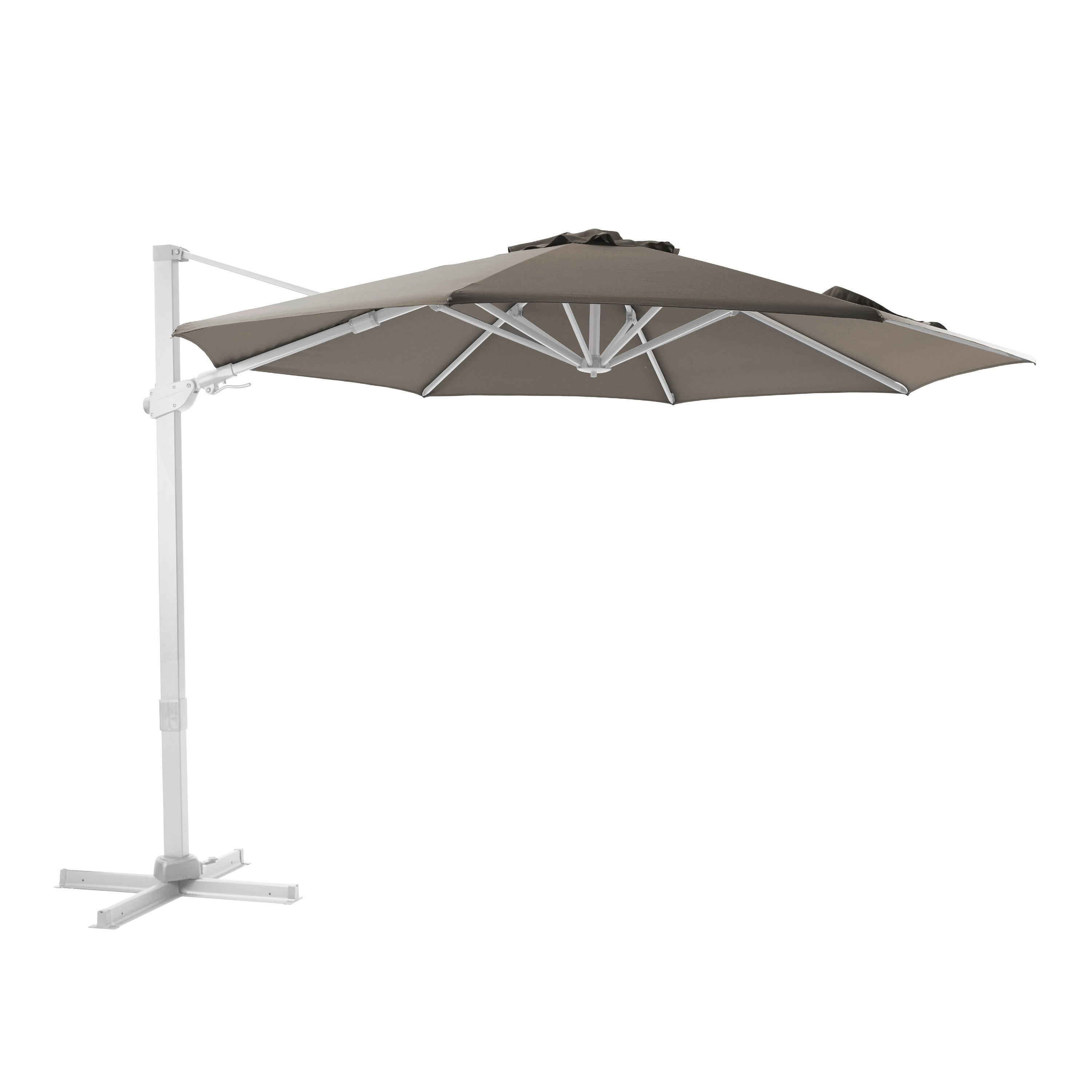 AXI Outdoor Living Ampelschirm Cyrus weiß Metall B/H/L: ca. 300x250x300 cm Cyrus - weiß/taupe (300,00/300,00/250,00cm) - AXI Outdoor Living