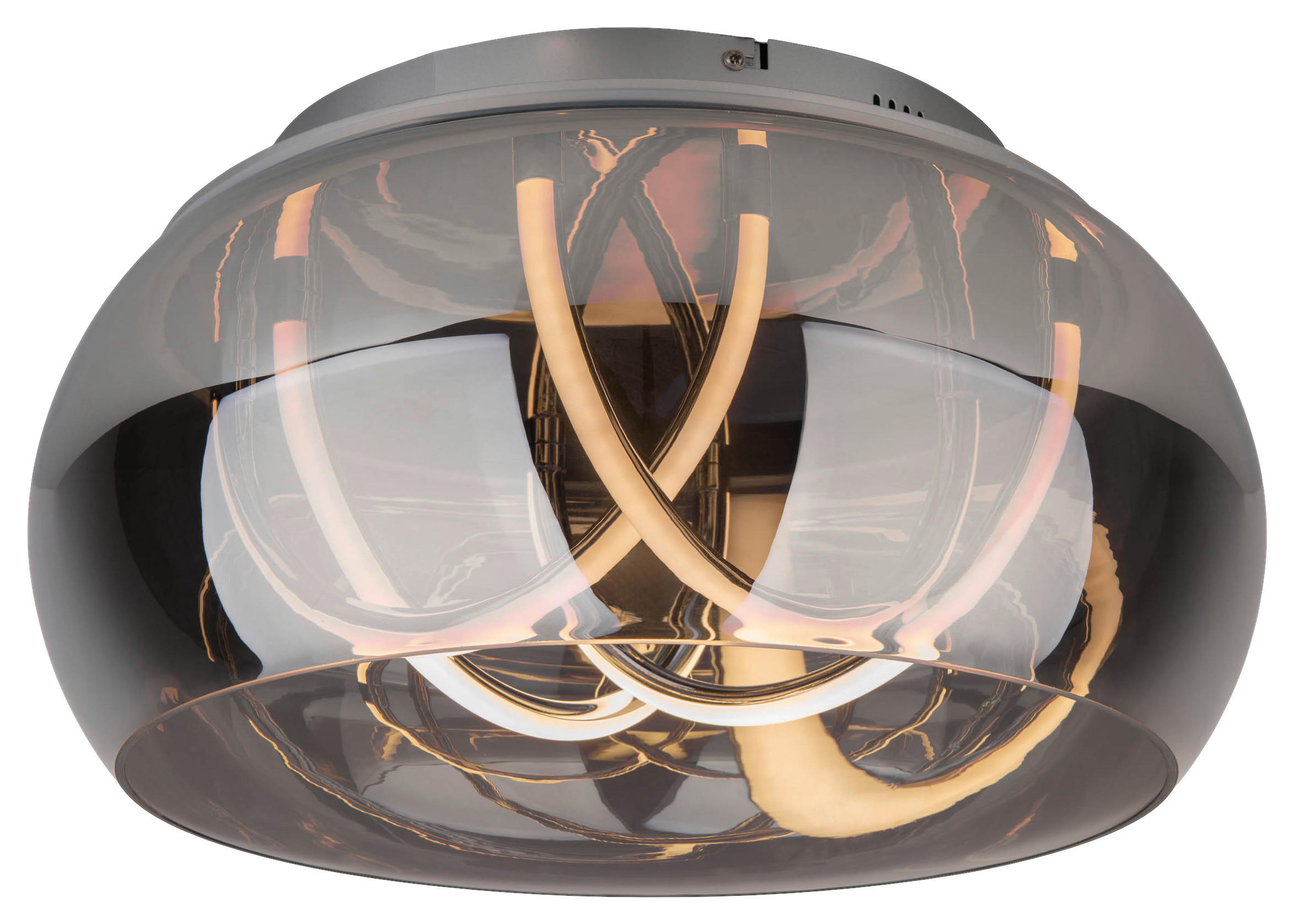 Näve Leuchten LED-Deckenleuchte Chrom Metall Glas B/H/T/D: ca. 45x23,5x45x45 cm MALOU - Chrom (45,00/23,50/45,00cm) - Näve Leuchten