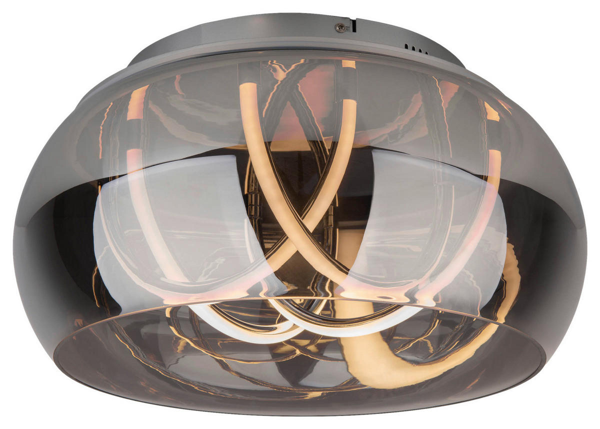 Näve Leuchten LED-Deckenleuchte Chrom Metall Glas B/H/T/D: ca. 45x23,5x45x45 cm MALOU - Chrom (45,00/23,50/45,00cm) - Näve Leuchten