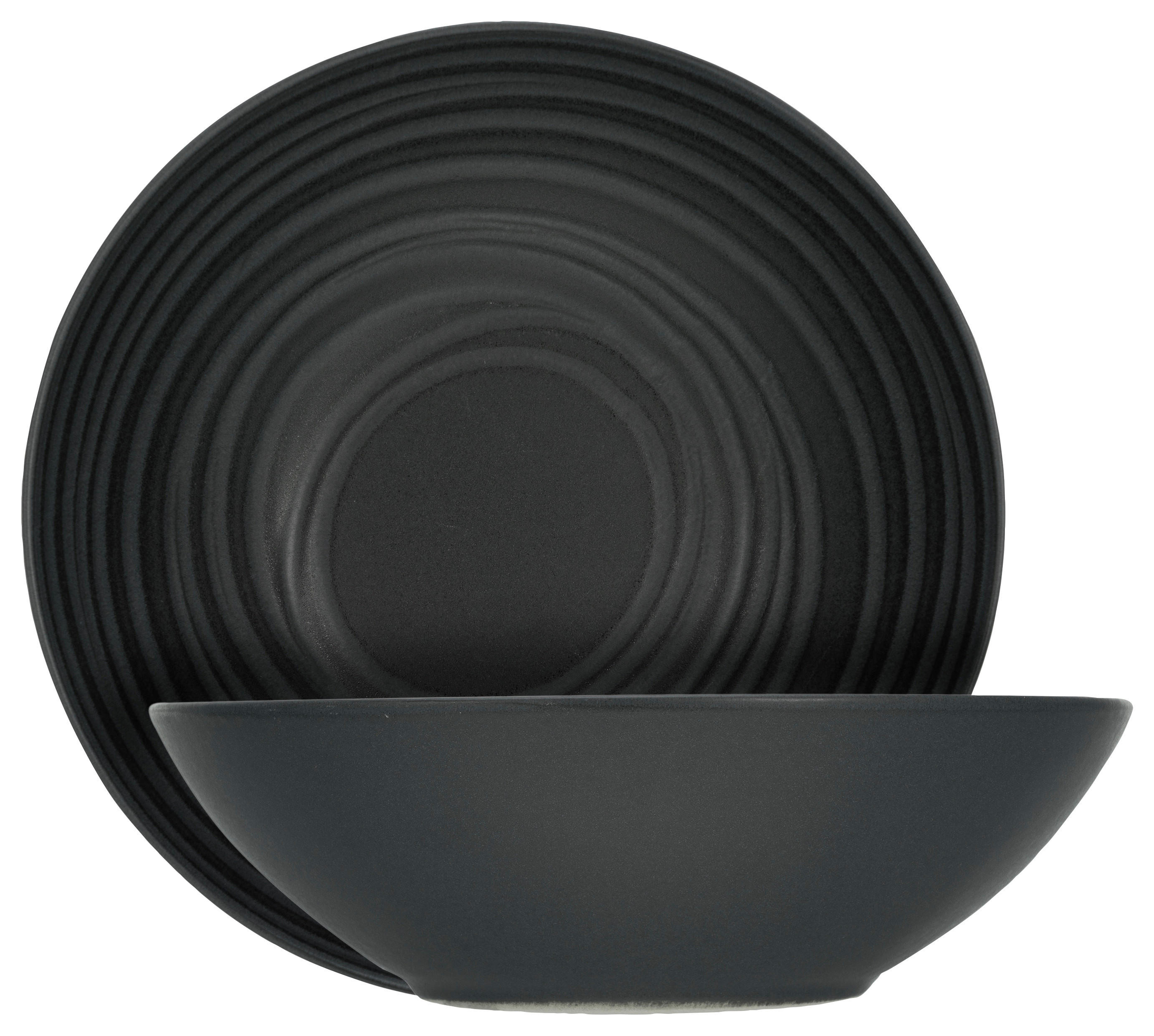 CreaTable Salatschale LAVA STONE dunkelgrau Steinzeug D: ca. 24 cm LAVA STONE - dunkelgrau (24,00cm) - CreaTable