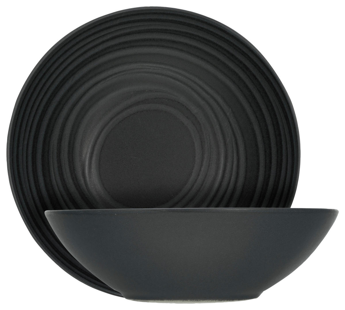 CreaTable Salatschale LAVA STONE dunkelgrau Steinzeug D: ca. 24 cm LAVA STONE - dunkelgrau (24,00cm) - CreaTable