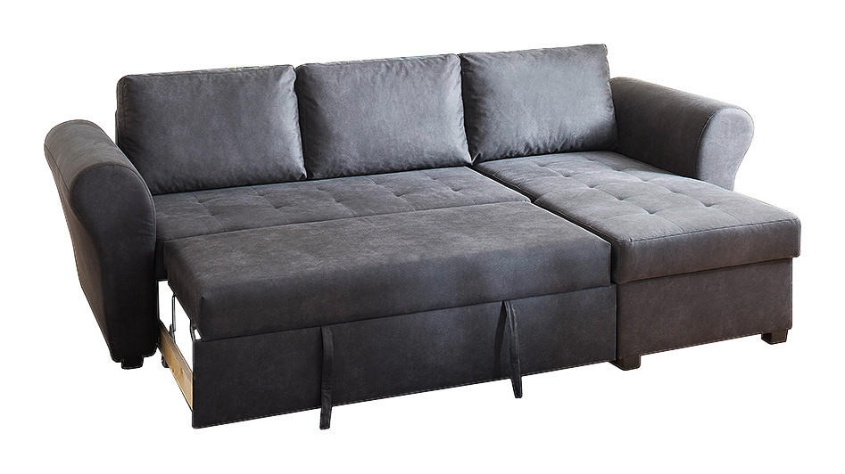 Thumbnail - Ecksofa mit Bettfunktion und Bettkasten anthrazit B/H/T: ca. 260x89x155 cm