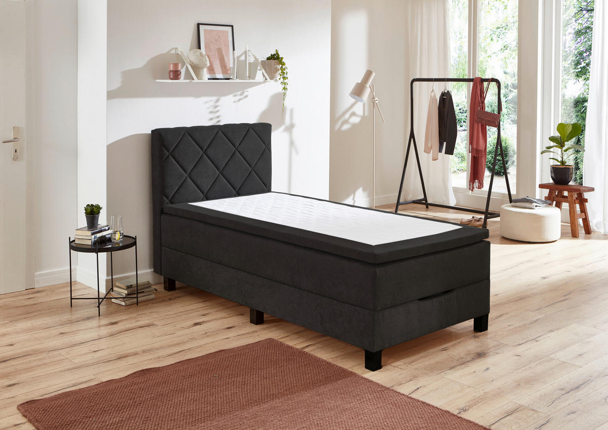 Boxspringbett Jeff schwarz Jeff - schwarz (100,00/57,00/211,00cm)