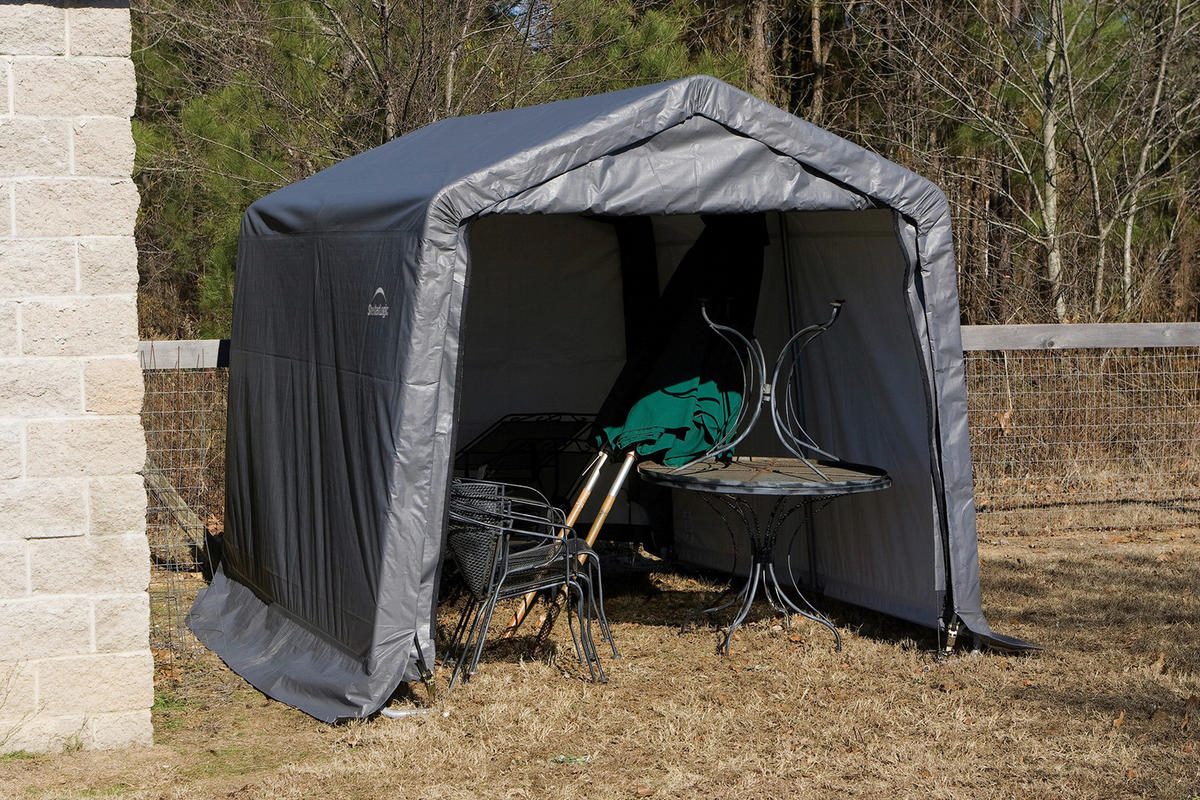 ShelterLogic Gartenhaus Shed-in-a-Box grau B/H/L: ca. 300x240x300 cm Shed-in-a-Box - grau (300,00/300,00/240,00cm) - ShelterLogic
