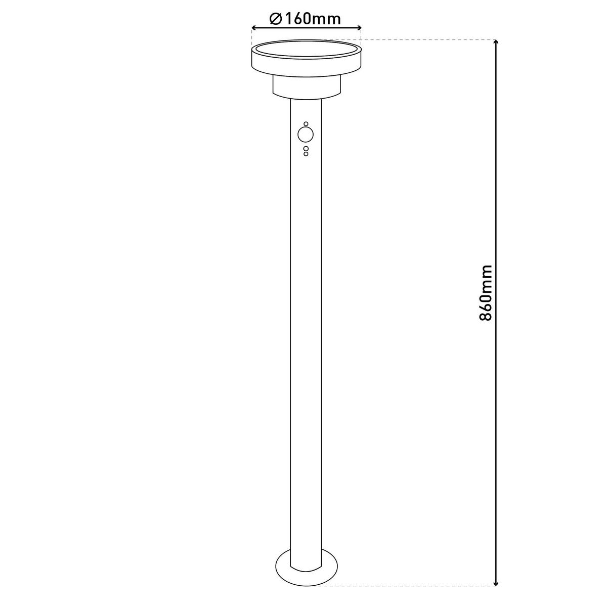 LED-Solarleuchte 2071522 schwarz Kunststoff Metall H/D: ca. 86x16 cm LED Solarleuchte NORA mit LED - schwarz (16,00/86,00cm) - Näve Leuchten