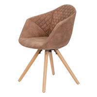 Stuhl Chadwick 100 2er braun Microfaser B/H/T: ca. 59x82x55 cm Chadwick 100 2er - braun/Eiche (59,00/82,00/55,00cm) - 360 Living