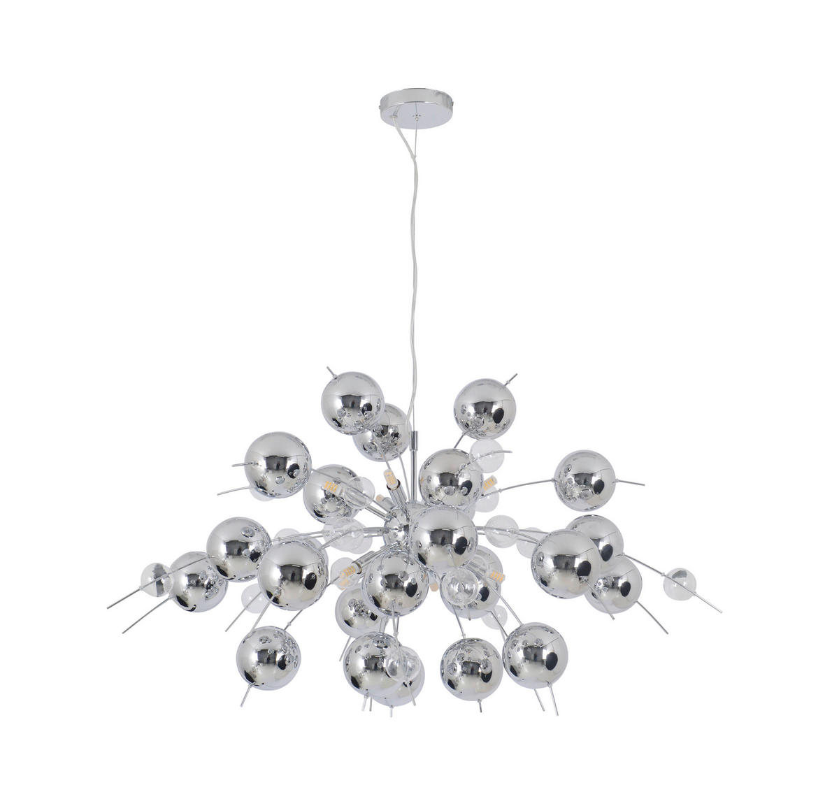 Näve Leuchten Pendelleuchte Chrom Glas Metall B/H/T/D: ca. 98x187x98x98 cm G9 10 Brennstellen EXPLOSION - Chrom (98,00/187,00/98,00cm) - Näve Leuchten