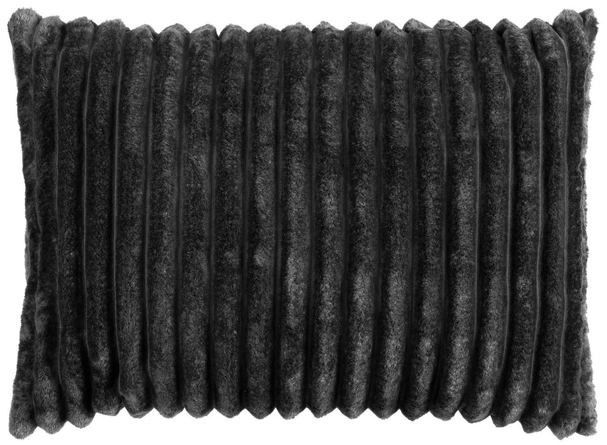 Dekokissen Luxus Flanell Luxus - schwarz (70,00/50,00cm) - POCOline