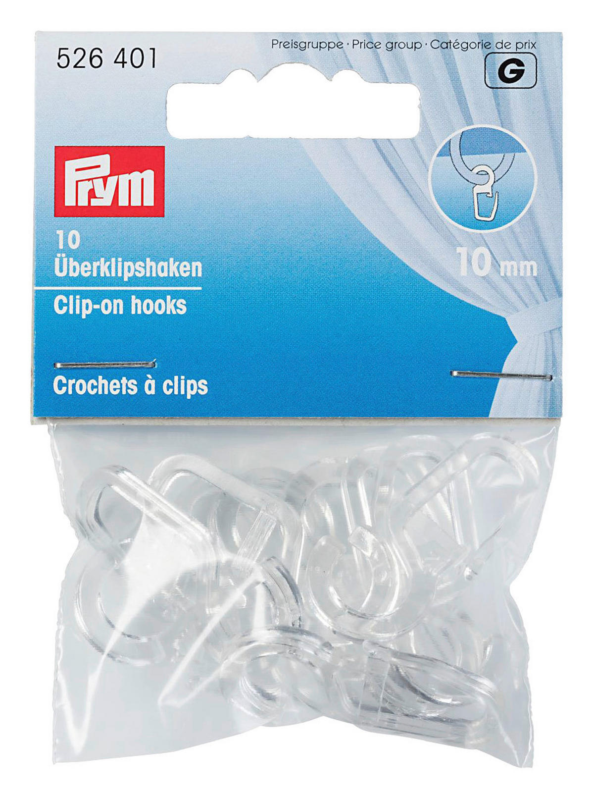 Überklipshaken transparent 10 Packstücke Überklipshaken_Prym_10erPack - transparent - Prym