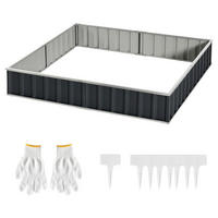 Outsunny Gartenbeet dunkelgrau Stahl B/H/L: ca. 90x30x258 cm Gartenbeet 845-644CG - dunkelgrau (258,00/90,00/30,00cm) - Outsunny