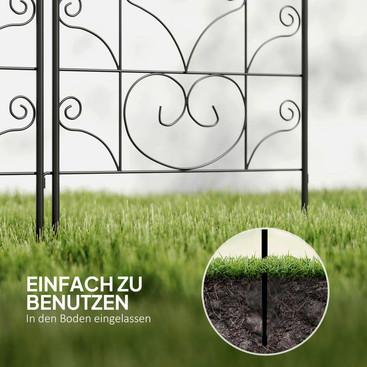 Outsunny Rankgitter schwarz B/H/L: ca. 1,3x120x50 cm Rankgitter - schwarz (50,00/1,30/120,00cm) - Outsunny