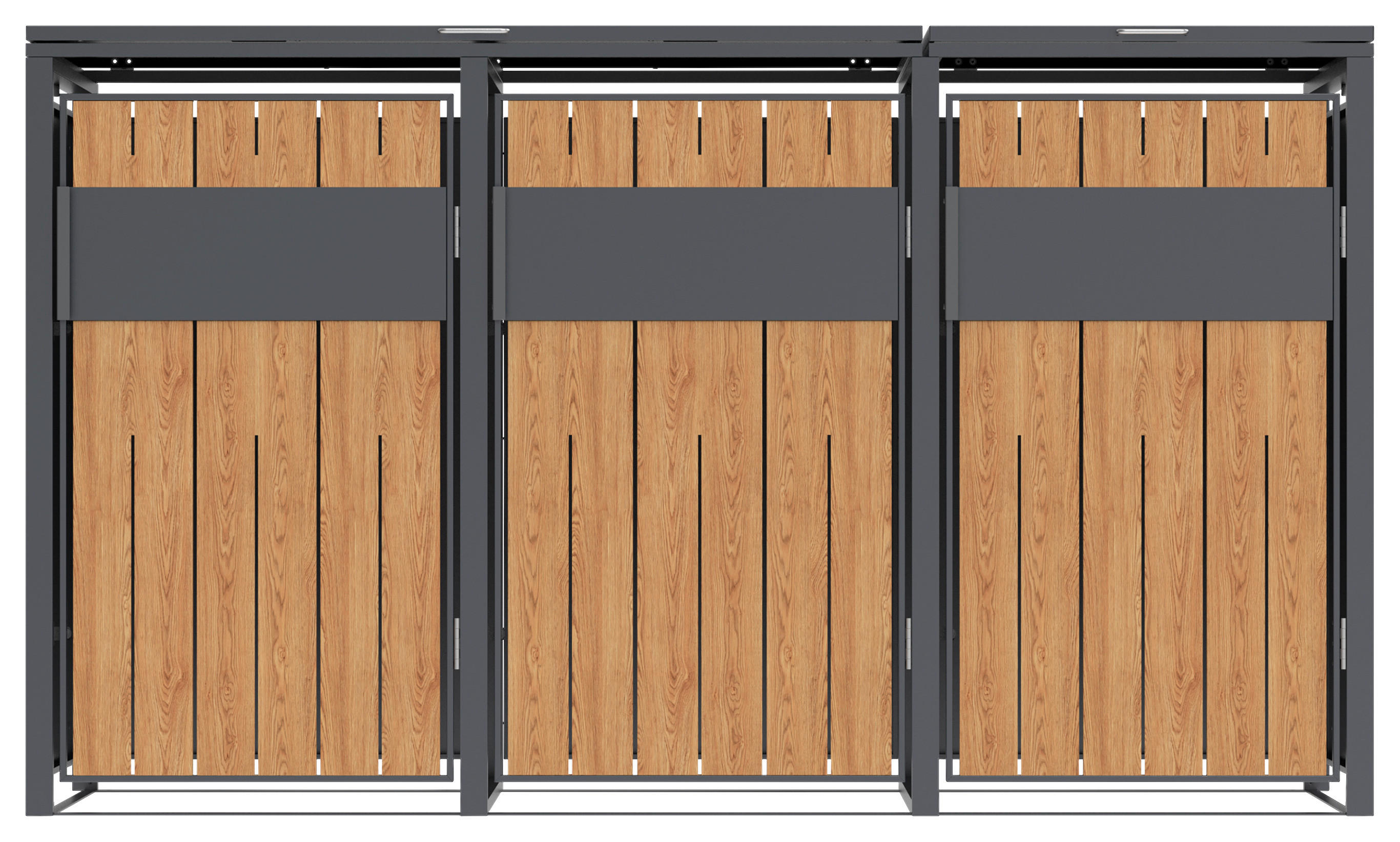 Westmann Mülltonnenbox Varius Holzoptik B/H/L: ca. 198x116x80 cm Varius - Holzoptik (80,00/198,00/116,00cm) - Westmann