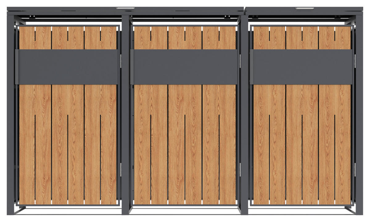 Westmann Mülltonnenbox Varius Holzoptik B/H/L: ca. 198x116x80 cm Varius - Holzoptik (80,00/198,00/116,00cm) - Westmann