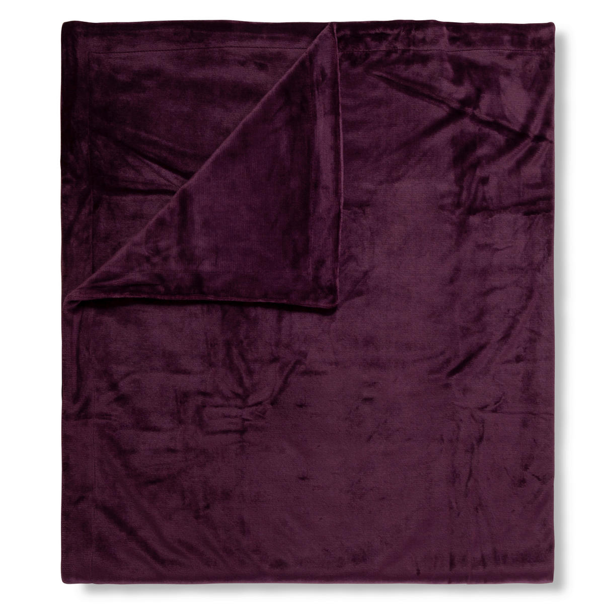 Wohndecke Polysamt Wohndecke 160x180 - bordeaux (160,00/180,00cm) - Happiness