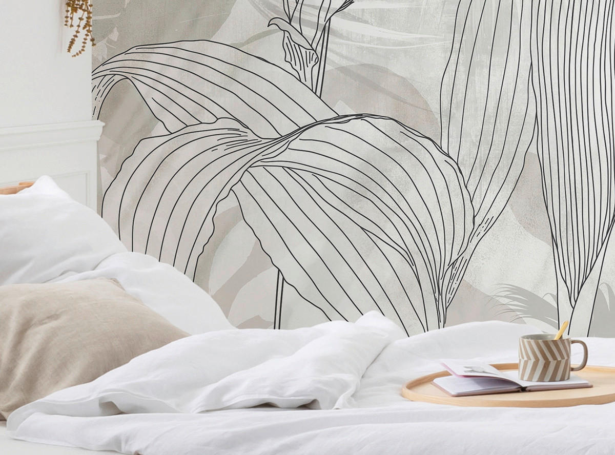 Komar Fototapete Linierte Lilien B/L: ca. 400x250 cm Linierte Lilien - (400,00/250,00cm) - Komar