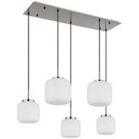 GLOBO Pendelleuchte schwarz nickel matt Opal Glas Metall B/H: ca. 106x130 cm 5.0 Brennstellen Kaldora - nickel matt/schwarz (106,00/130,00cm) - GLOBO