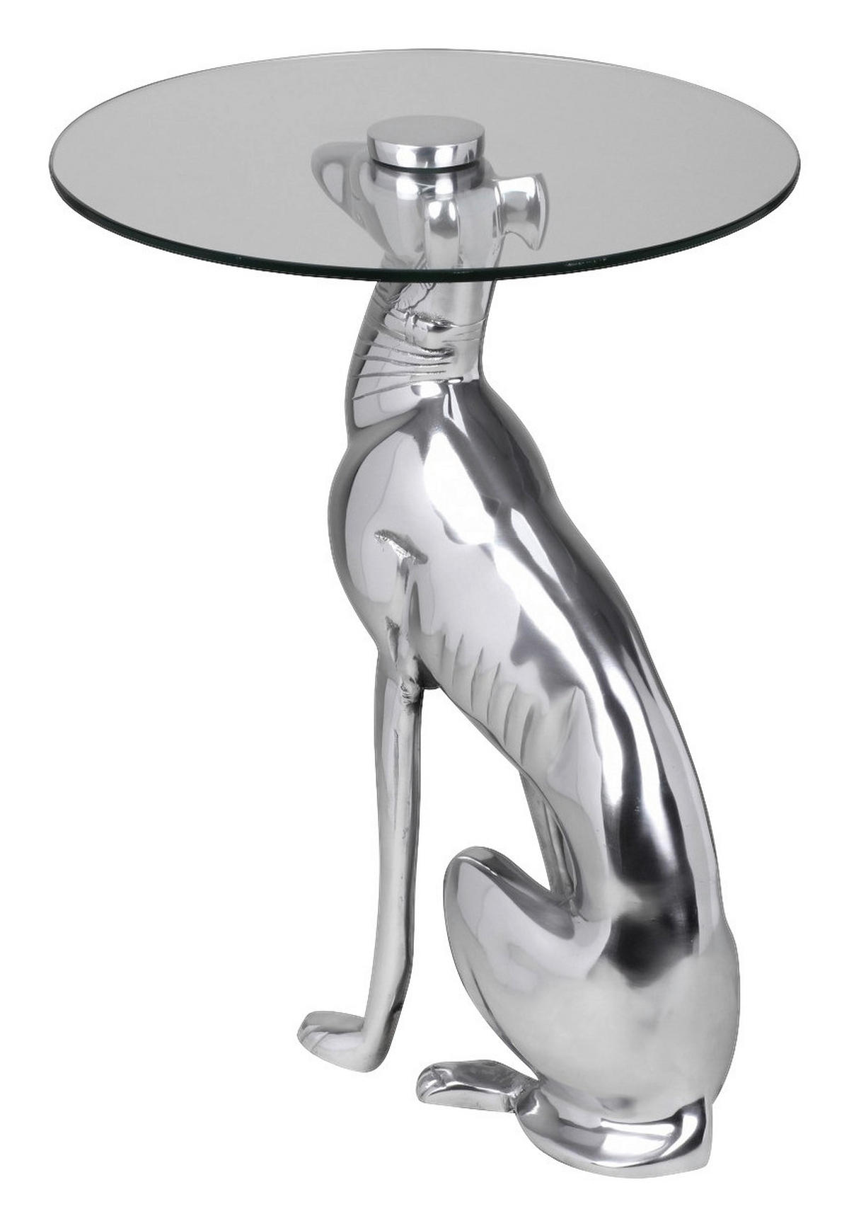 Beistelltisch silber Aluminium B/H/T: ca. 40x50x40 cm Beistelltisch DOG - silber (40,00/50,00/40,00cm) - Wohnling