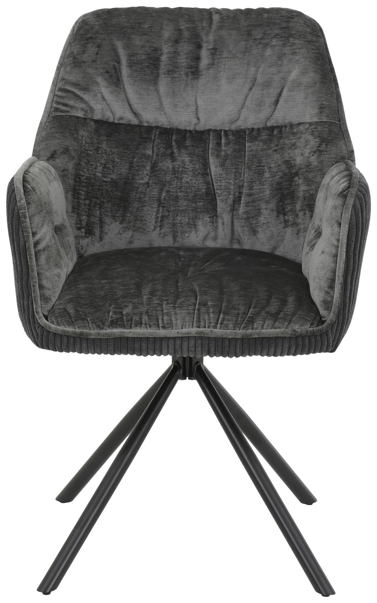 Sessel Amira anthrazit Metall Samt B/H/T: ca. 56x89x61 cm Amira - anthrazit (56,00/89,00/61,00cm) - Hela