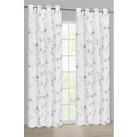 Ösenvorhang Blumen rosa B/L: ca. 145x245 cm Blumen - rot/rosa (145,00/245,00cm) - Happy Home