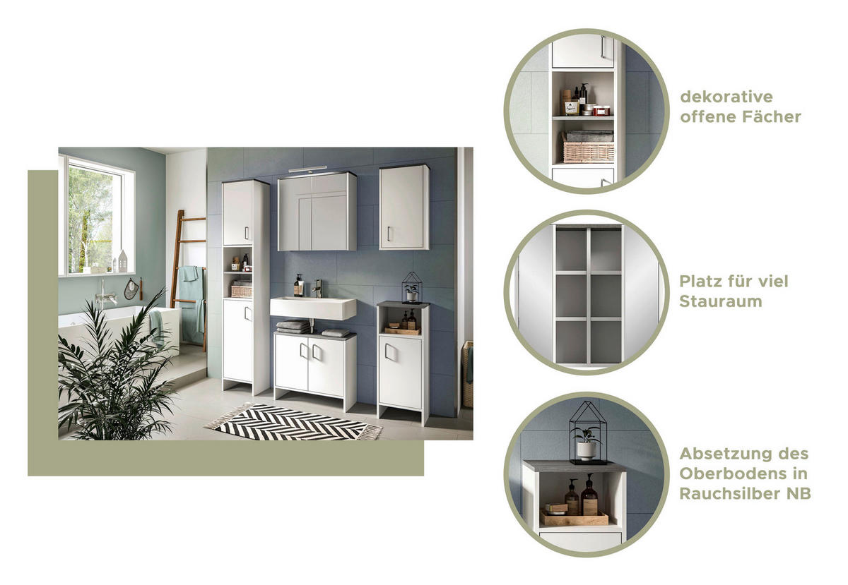 Schrank LOS ANGELES weiß B/H/T: ca. 33x80x31 cm LOS ANGELES - weiß (33,00/80,00/31,00cm) - xonox.home