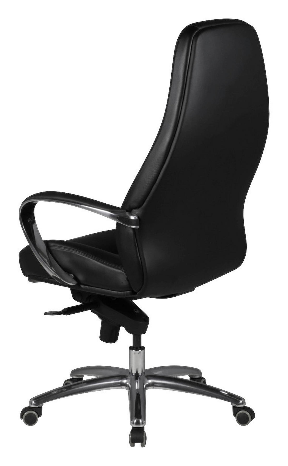 Drehstuhl schwarz Leder Bürostuhl AUSTIN - schwarz (68,00/130,00/70,00cm) - Amstyle