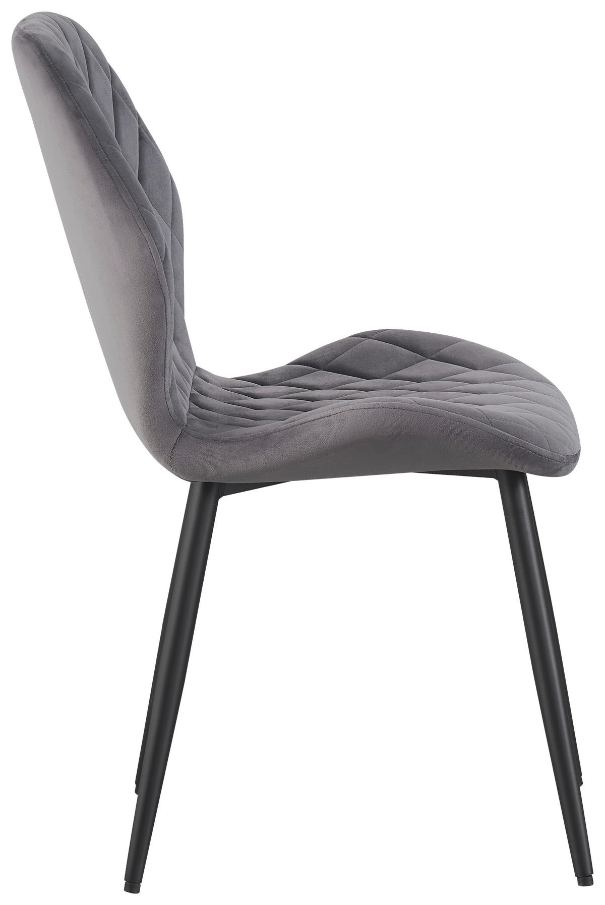 Stuhl Helena grau Samtoptik B/H/T: ca. 46x86,5x58 cm Helena - schwarz/grau (46,00/86,50/58,00cm)