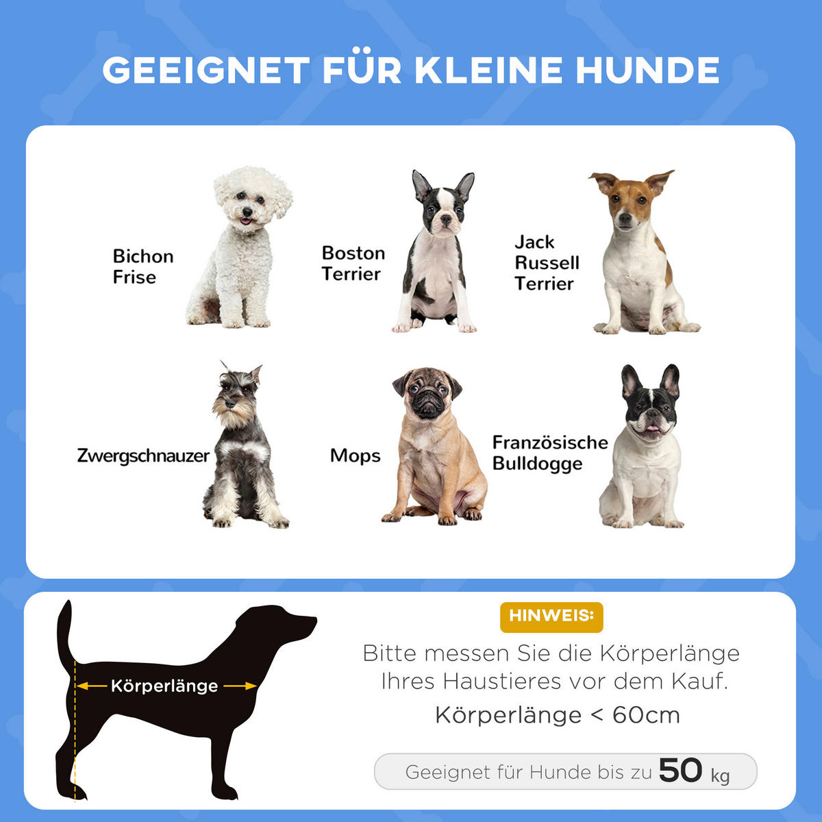 PawHut Hunde-Zubehör dunkelblau Edelstahl B/H/L: ca. 46x61x62 cm Hundebett - schwarz/dunkelblau (62,00/46,00/61,00cm) - PawHut
