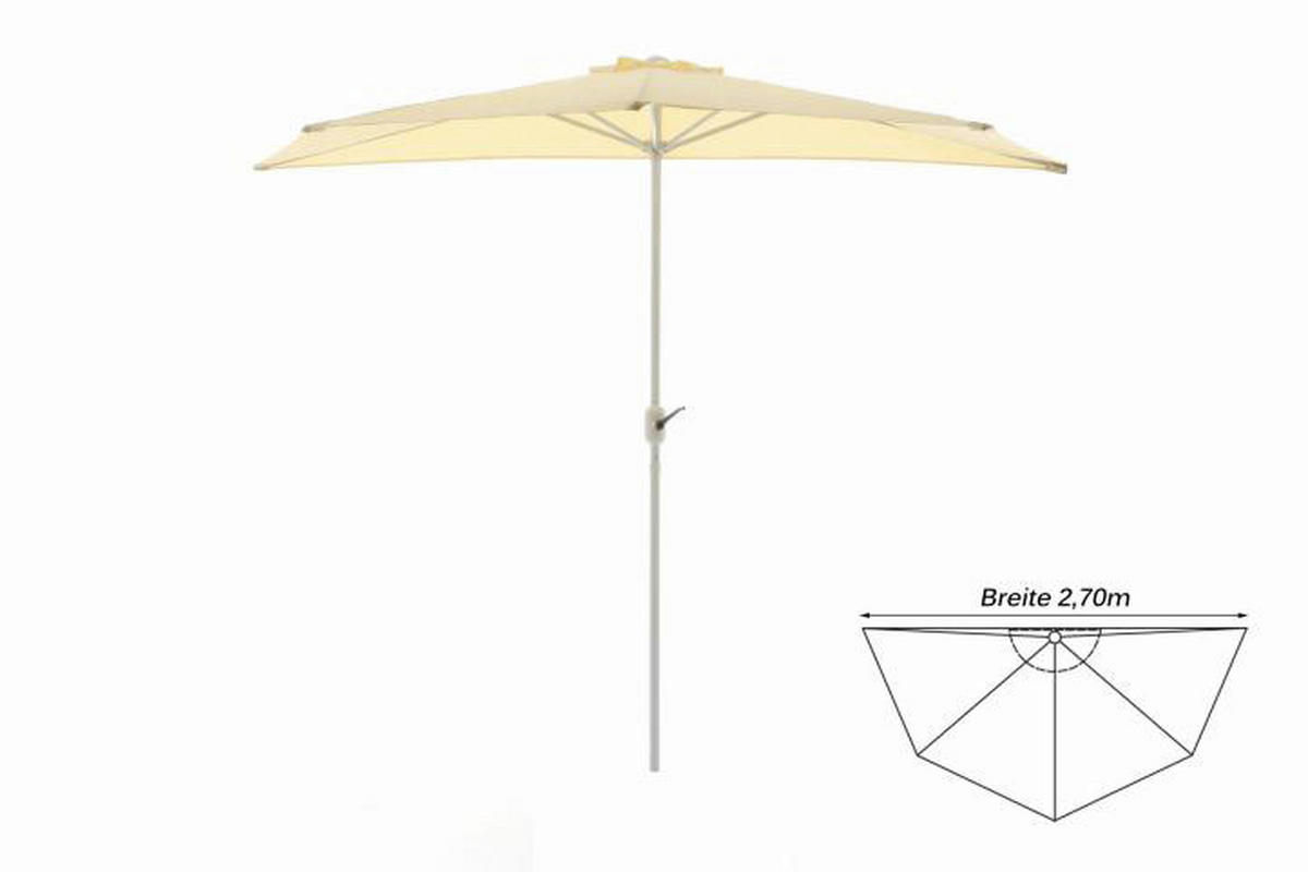 VCM Sonnenschirm Balkon beige Stahlrohr B/H/L: ca. 140x235x270 cm Balkon - beige (270,00/140,00/235,00cm) - VCM