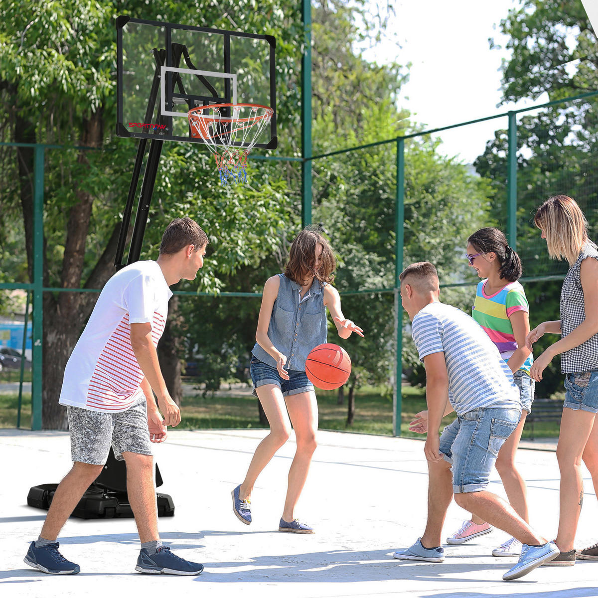 SPORTNOW Basketballkorb schwarz B/H/L: ca. 70,5x111x350 cm Basketballständer - schwarz (350,00/70,50/111,00cm) - SPORTNOW