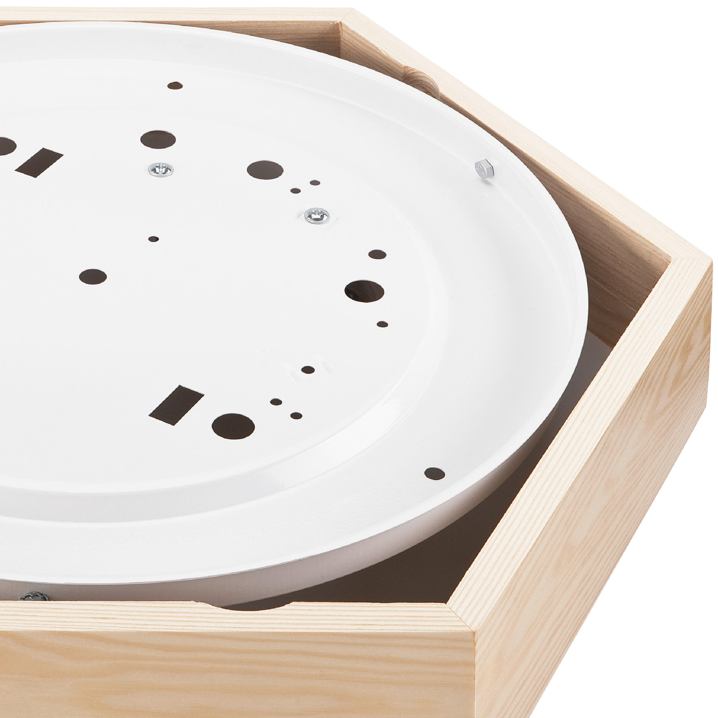 Thumbnail - Lamkur Deckenleuchte kiefer Glas Holz B/H/L: ca. 44x12x44 cm 2 Brennstellen